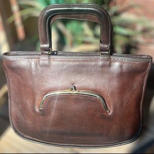 Pre-Creed Coach 9440 Watermelon Tote Mahogany Kisslock Vintage Tote Bag